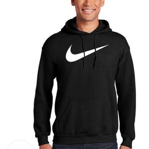 NIKE Black ThermaFit Pullover Fitness Hoodie Swoosh Sweatshirt Size XL